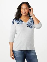 Plus Size Floral Sweater
