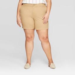 Women's Plus Size 7" Chino Shorts with Comfort Waistband - Ava & Viv™ 