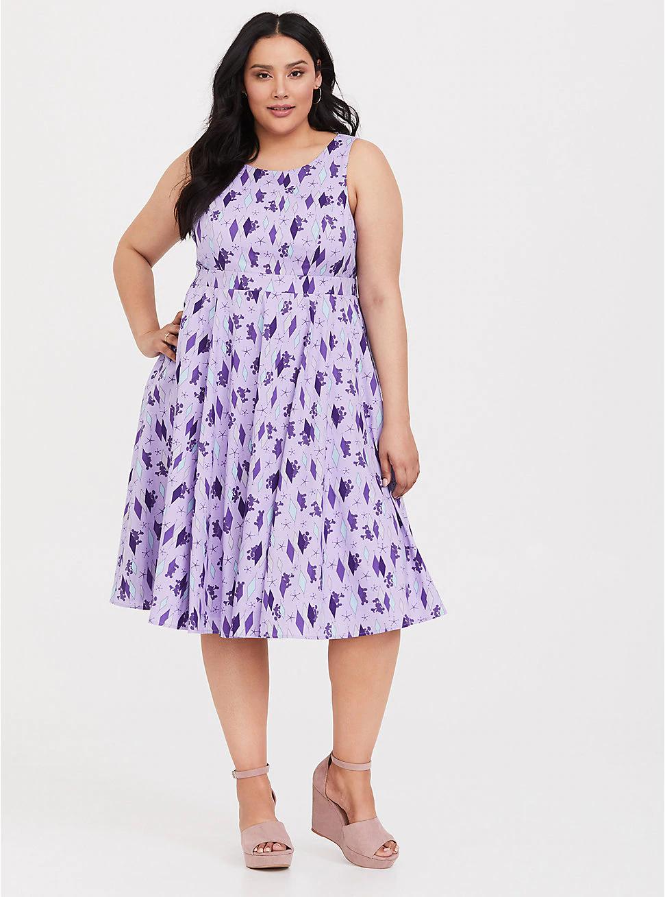 purple swing dress