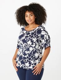 Plus Size Floral Tiered Ruffle-Sleeve Top