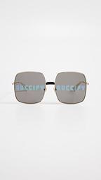 Guccify Square Metal Logo Sunglasses