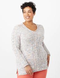 Plus Size Pointelle Multi-Knitted Tunic