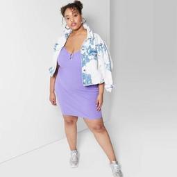 Women's Plus Size Sleeveless O-Ring Knit Mini Dress - Wild Fable™ Purple