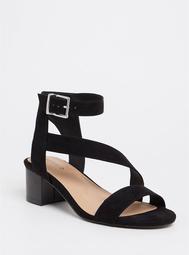 Black Asymmetrical Block Heel (Wide Width)