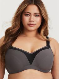 Charcoal Underwire Lightly Lined Sports Bra