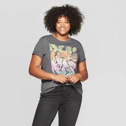 Women's Coca-Cola Plus Size Short Sleeve Palm Graphic T-Shirt (Juniors') - Dark Heather Gray