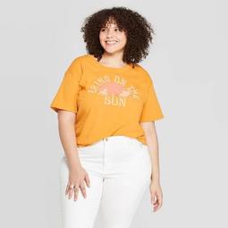 Women's The Lion King Plus Size Short Sleeve Bring on the Sun Graphic T-Shirt (Juniors') - Yellow