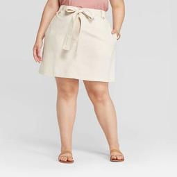 Women's Plus Size Belted Skirt - Universal Thread™ Cream