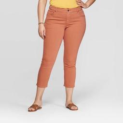 Women's Plus Size Skinny Cropped Jeans - Universal Thread™ Orange