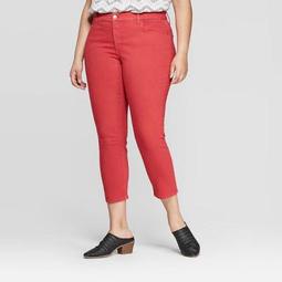 Women's Plus Size Skinny Cropped Jeans - Universal Thread™ Red