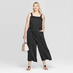 Women's Plus Size Striped Jumpsuit - Universal Thread Black