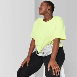 Women's Plus Size Oversized Short Sleeve Crewneck Boxy T-Shirt - Wild Fable™ Bright Green