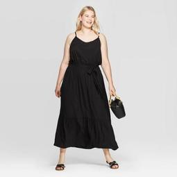 Women's Plus Size Sleeveless V-Neck A-Line Maxi Dress - Ava & Viv™