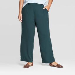 Women's Plus Size Mid-Rise Straight Fit Pants - Ava & Viv™