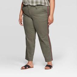 Women's Plus Size Mid-Rise Straight Cropped Jeans - Universal Thread™ Olive