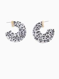 Black & White Leopard Hoop Earrings