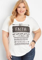 plus size faith can move mountains graphic tee