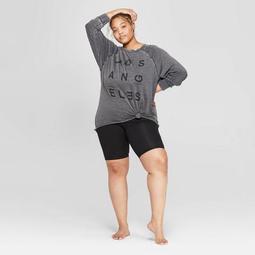 Women's Plus Size Oversized Lounge Sweatshirt - Colsie™ Charcoal