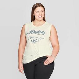 Women's Mustang Ford Plus Size Graphic Tank Top (Juniors') - Cream
