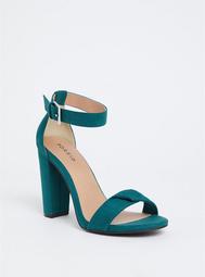 Emerald Green Twisted Strap Tapered Heel (Wide Width)
