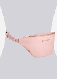 Pink Faux Leather Belt Bag