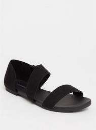 Black Strappy Cutout Sandal (Wide Width)