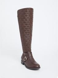 Brown Quilted Over-the-Knee Boot (Wide Width & Wide to Extra Wide Width Calf)