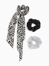 Black & White Scarf Hair Tie Pack - Pack of 3