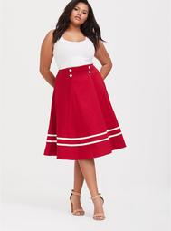 Red Nautical Swing Skirt