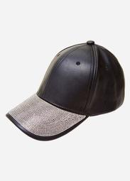 Rhinestone PU Baseball Hat