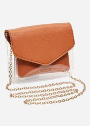 Tan Faux Leather & PVC Bag