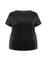 **DP Curve Black Sequin T-Shirt