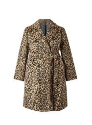 **DP Curve Brown Leopard Print Wrap Coat