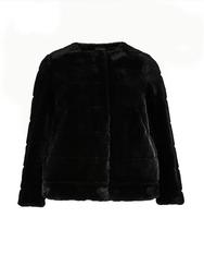 **DP Curve Black Faux Fur Short Coat