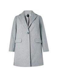 **DP Curve Grey Minimal Lined Coat