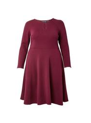 **DP Curve Berry Red Fit and Flare Dress