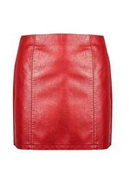 **DP Curve Dark Red PU Mini Skirt