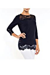 Navy Lace Sweater
