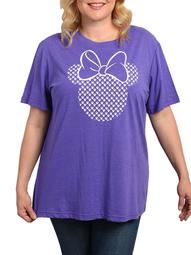 Disney Minnie Mouse Bow Icons T-Shirt Heather Purple (Women's Plus)