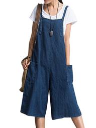 Womens Jumpsuits Strap Dungaree Overalls Harem Jeans