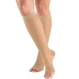 Truform Women's Stockings, Knee High, Sheer, Open Toe: 15-20 mmHg, Nude, Small