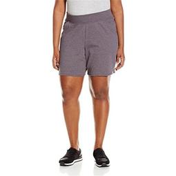 90563204236 Womens Plus Cotton Jersey Pull-On Shorts - Charcoal Heather, 4X