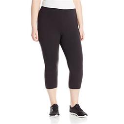 90563241897 Womens Plus-Size Stretch Jersey Capri Legging - Black, 5X