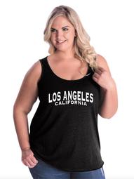 Los Angeles California in White Cali Women's Curvy Plus Size Tank Tops