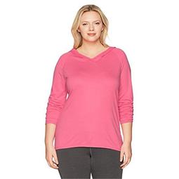 Womens Plus Size Active French Terry Pullover Hoodie - Melon Punch, 3X