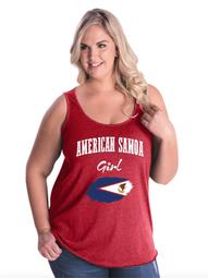 American Samoa Girl Women Curvy Plus Size Tank Tops