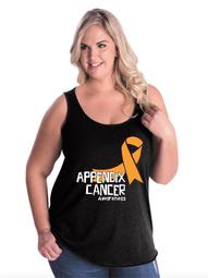 Appendix Cancer Awareness Women's Curvy Plus Size Tank Tops