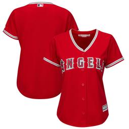 Los Angeles Angels Majestic Women's Alternate Plus Size Cool Base Team Jersey - Scarlet