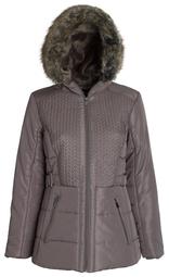 Sportoli Women's Down Alternative Warm Winter Puffer Coat with Plush Lined Fur Trim Hood