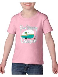 Camping One Happy Camper Heavy Cotton Toddler Kids T-Shirt Tee Clothing